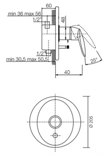Amestecator cada FIMA Carlo Frattini, Seria 2, parte vizibila, crom